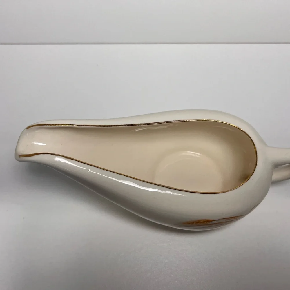 3/$25 SALE! Vintage Homer Laughlin Golden Wheat Cream Gravy‎ Boat with Creamer